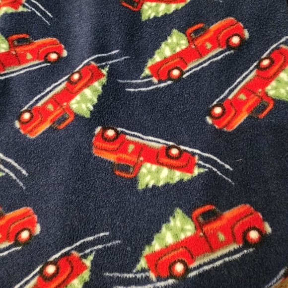 Croft and Barrow Plush Fleece Pajama Pants Red Farmhouse Trucks Men’s Size M - Picture 8 of 8